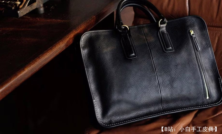 皮革男士商务公文包文件图案 - 3