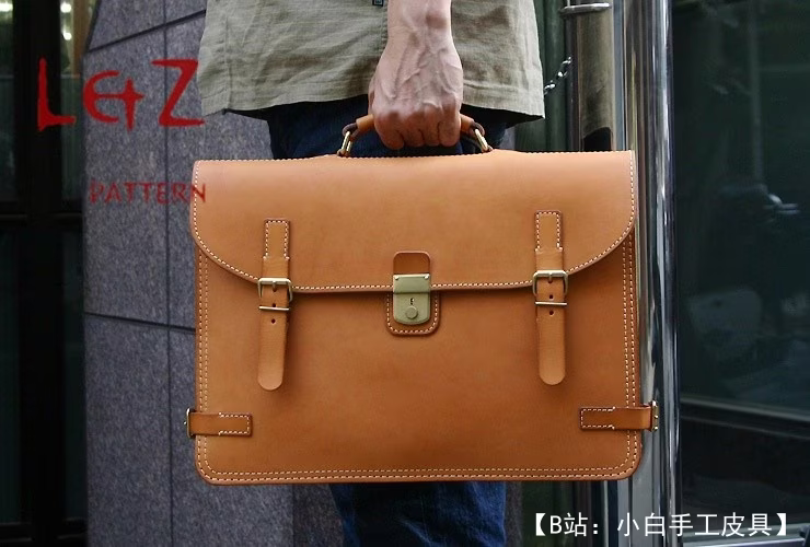 文件皮革公文包的图案 - 1