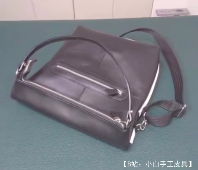 带拉链的织物斜挎包（肩上）图案 - 3