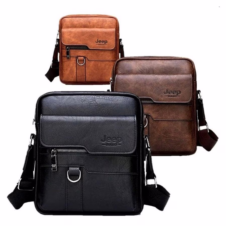 Jeep Buluo 男士皮革单肩包图案 - 1