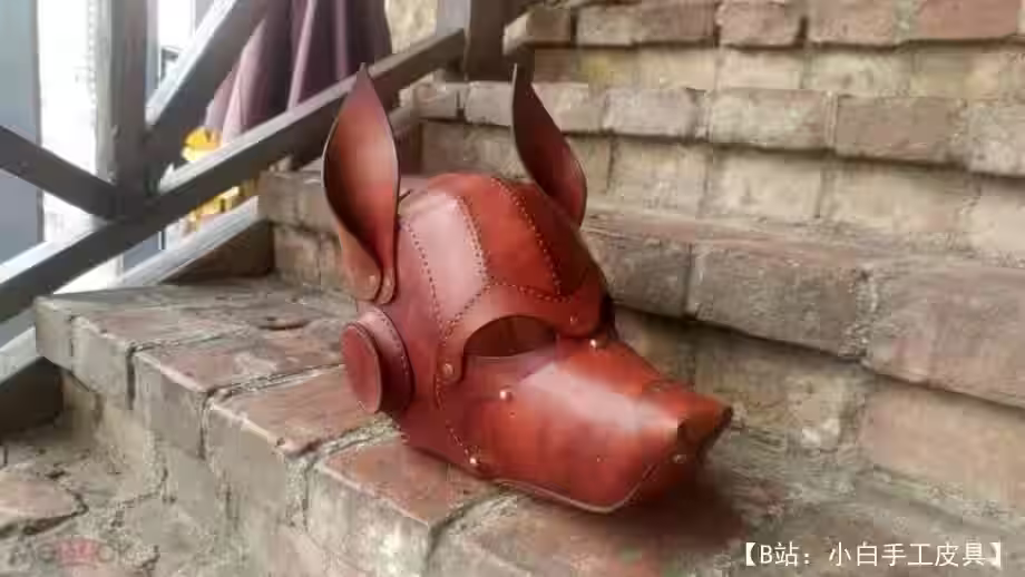 皮革狼面具的图案 - 1