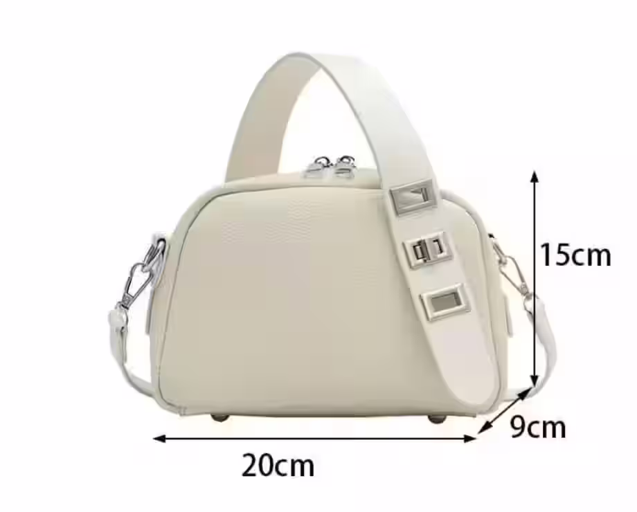 带肩带的皮革女式包的图案，带有有趣的机制 - 1