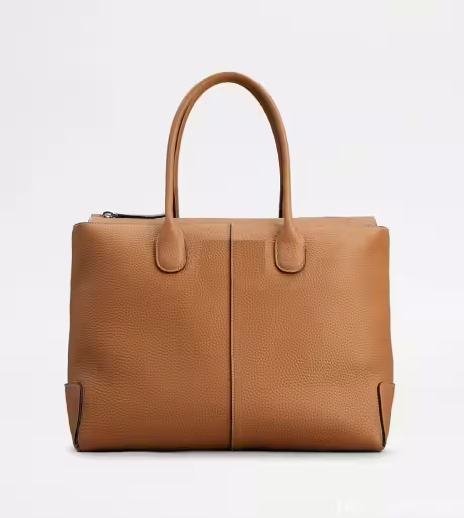 图案皮革女式拉链托特包 - 2