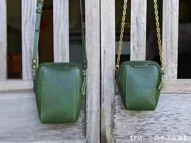 女士皮革三角包图案 3 种尺寸 - 4