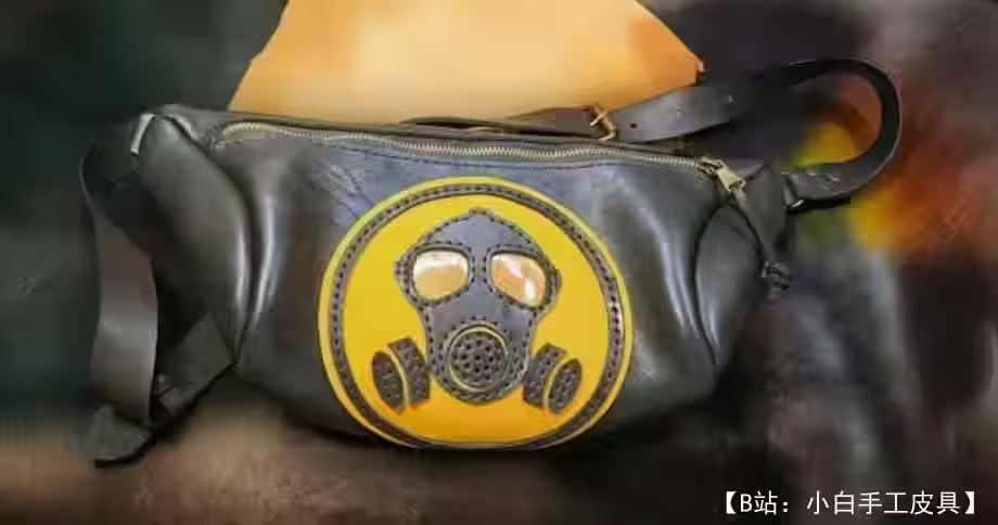 头戴防毒面具的经典皮革香蕉的图案 - 1