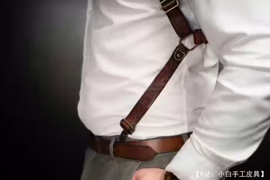 男士皮革Y字背带图案 - 2