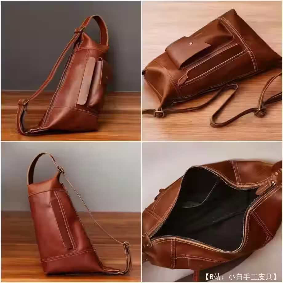 旅行皮革斜挎包图案 - 1