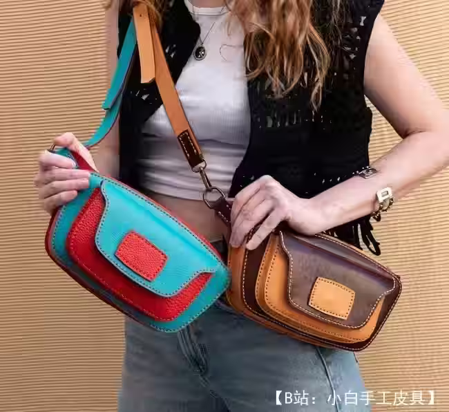 皮革斜挎包图案 - 1