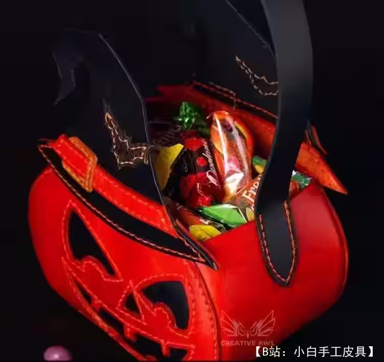 万圣节皮革南瓜包图案 - 2