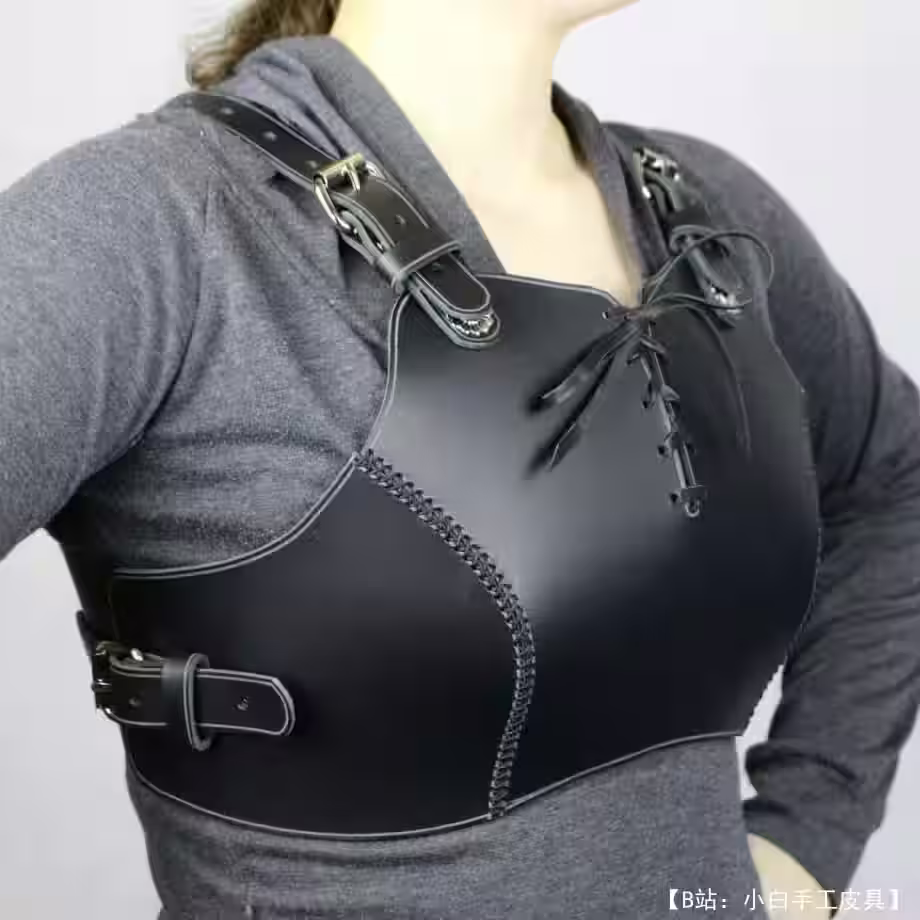 澳大利亚 The War Factory 女式皮革摩托车紧身胸衣图案 - 1