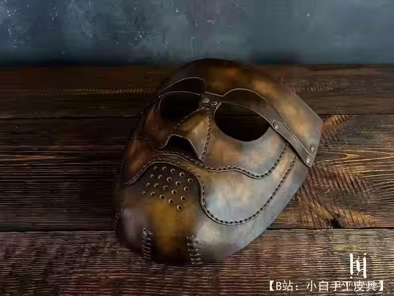 酷刑屠夫的图案皮革面具 - 3