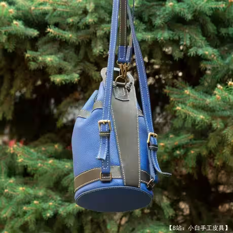 花纹真皮女式背包（包）小号 - 3