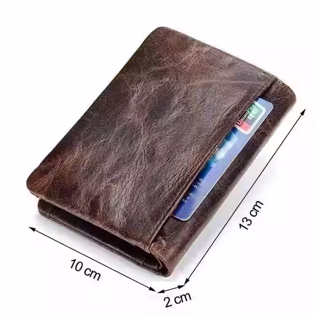 皮革双折图案，可存放零钱和现金 - 4