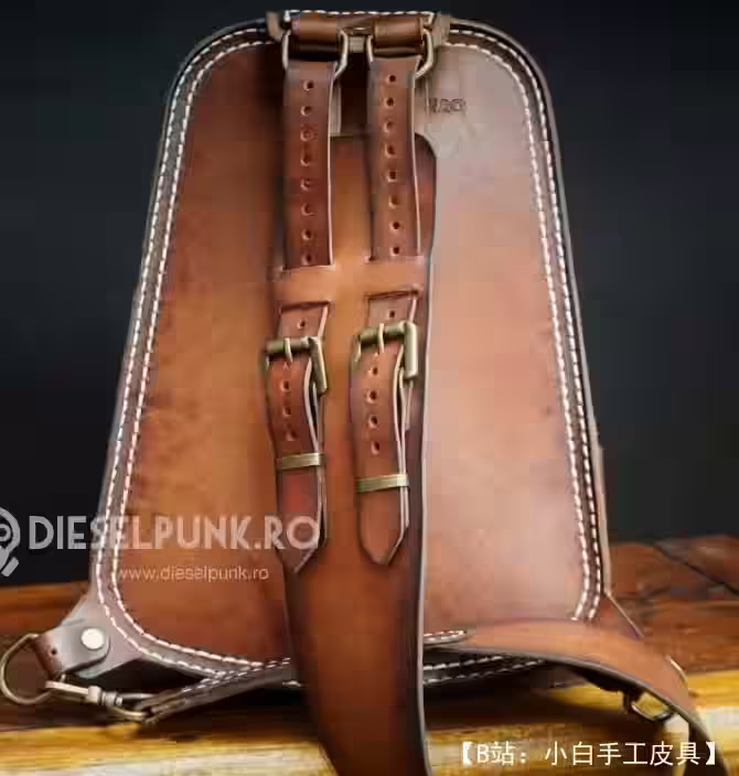 单肩图案皮革单肩包 - 3