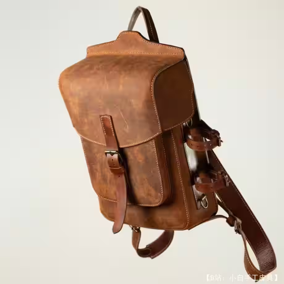 具有各种紧固件的皮革背包的图案 - 1