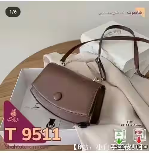 真皮女士斜挎包图案 - 1