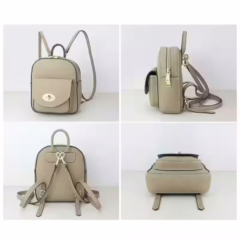 小号皮革女式背包的图案 - 1