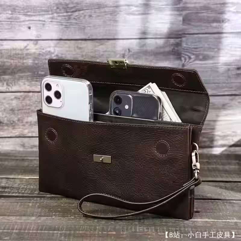 男士皮革手拿包的图案 - 1