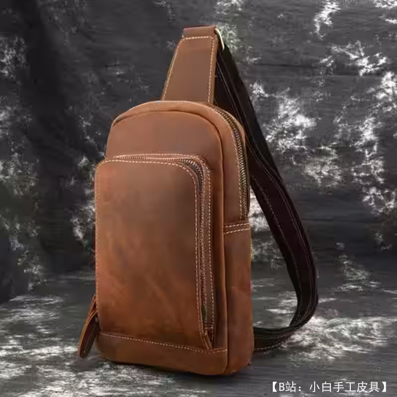 皮质斜挎包图案（单肩背包） - 2