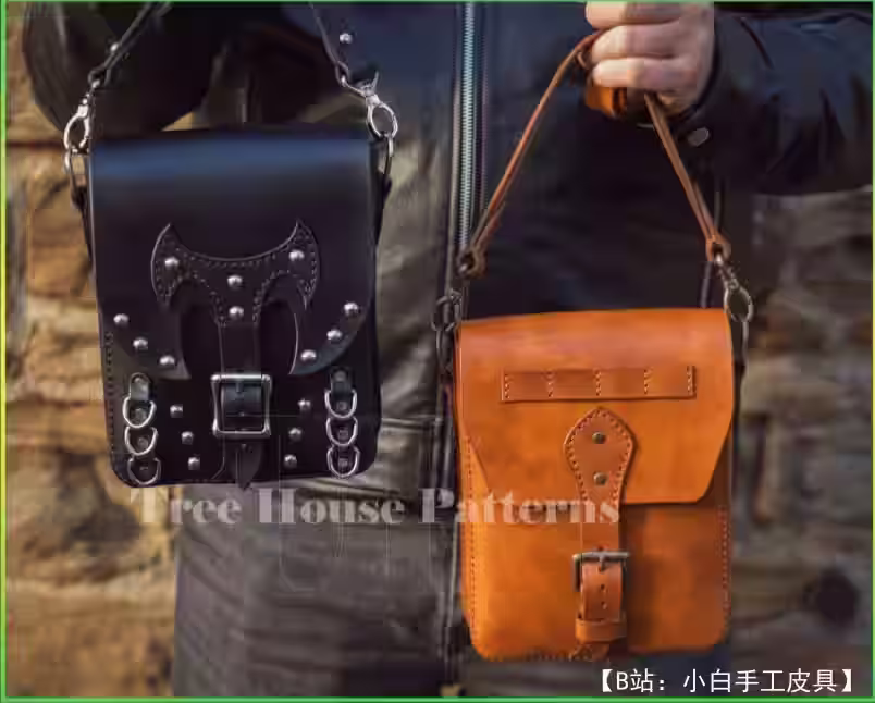 小号皮革斜挎包的图案 - 1