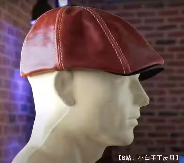 皮质男士八片帽图案 - 3