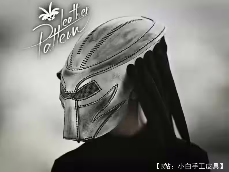 带有MK图案的皮革“Predator”面具图案和组装视频 - 2