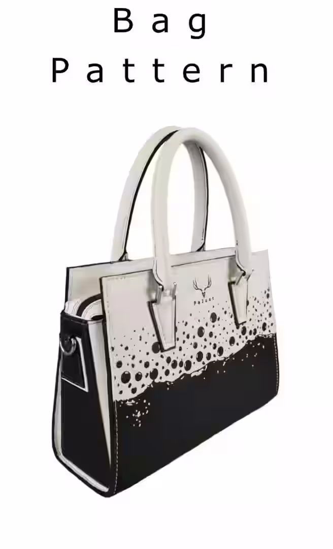 真皮女式拉链手提包图案 - 1