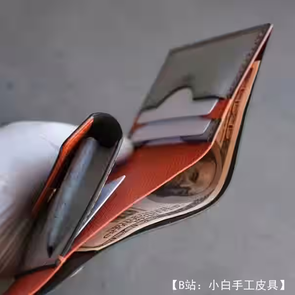 DS Leather Goods 皮革支架图案带硬币支架 - 4