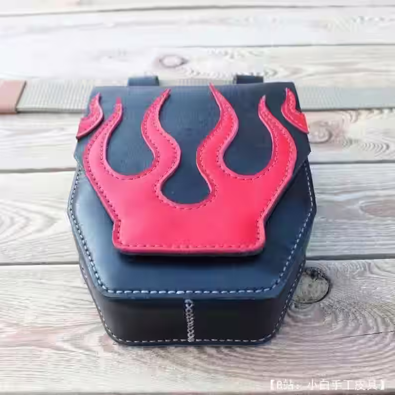 防火瓣印花皮革腰包图案 - 1