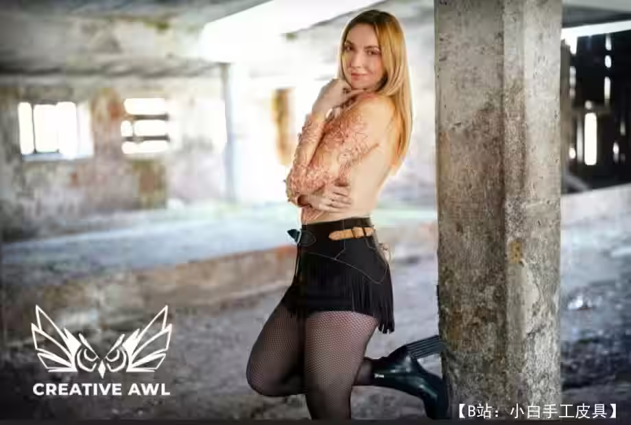 女式皮裙图案 - 1