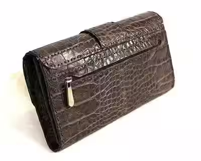 带拉链隔层的皮革长钱包的图案 - 2