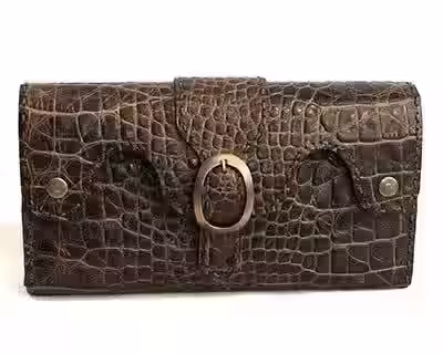 带拉链隔层的皮革长钱包的图案 - 3