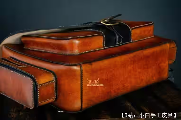 不寻常的皮革公文包/背包的图案 - 2