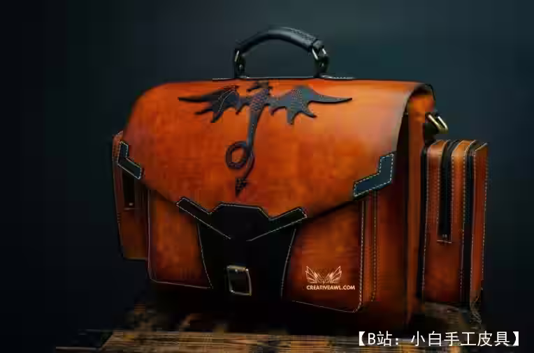 不寻常的皮革公文包/背包的图案 - 3