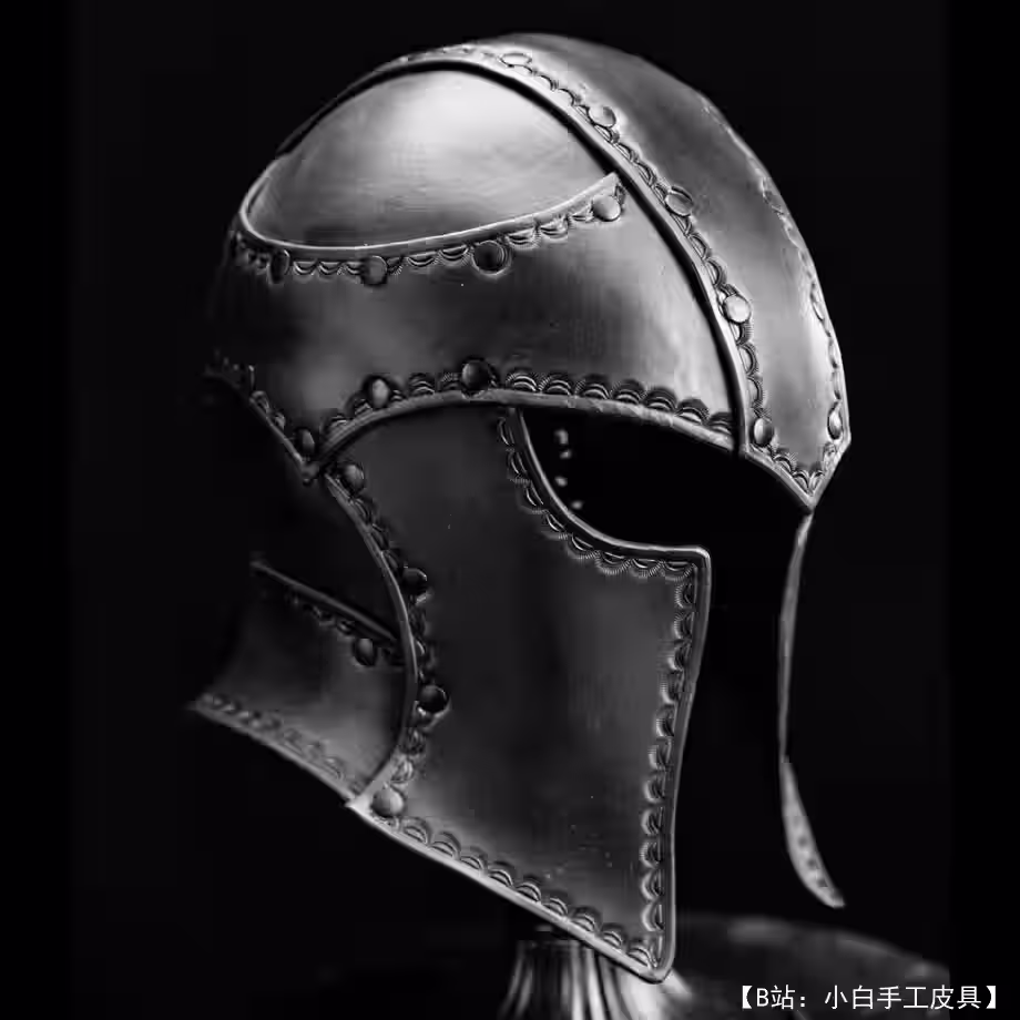 一套皮甲图案: 男甲、女甲、头盔、垫肩、护腿 - 3