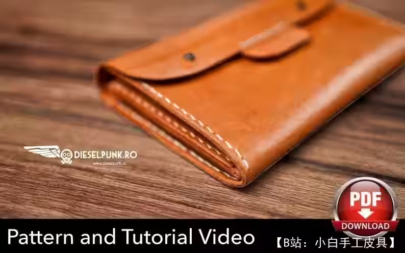 两个带按钮的皮革兰格钱包的图案 - 3