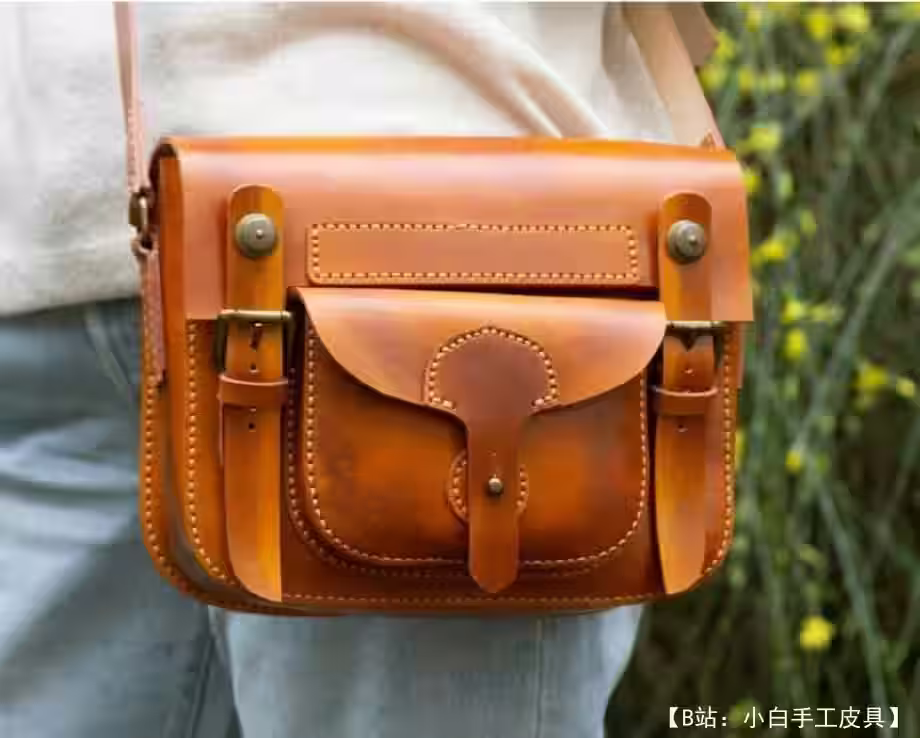 皮革斜挎包图案 - 1