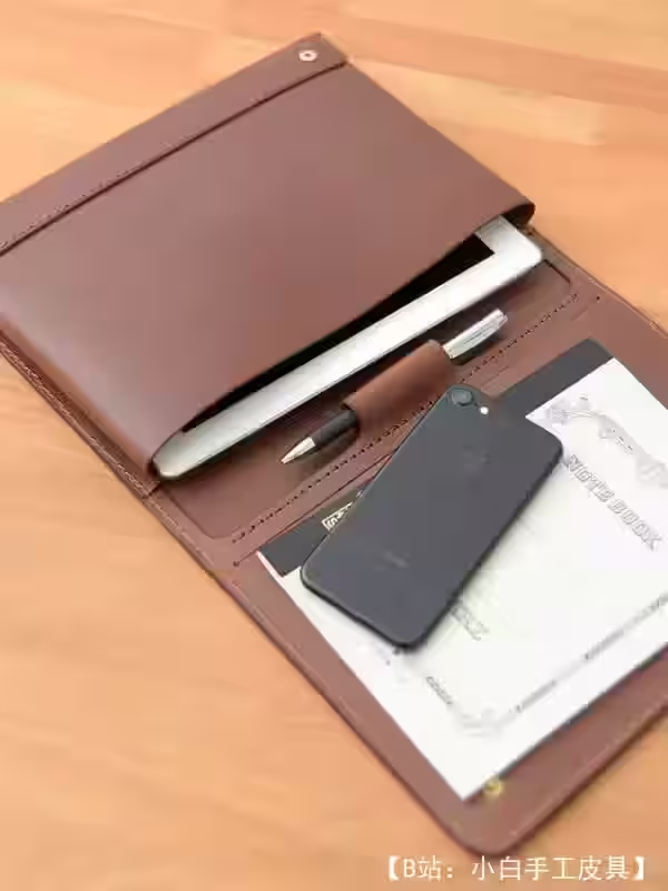 文件和平板电脑的皮革文件夹的图案 - 1