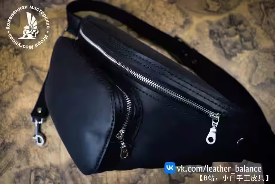 两部分皮革腰包的图案 - 3