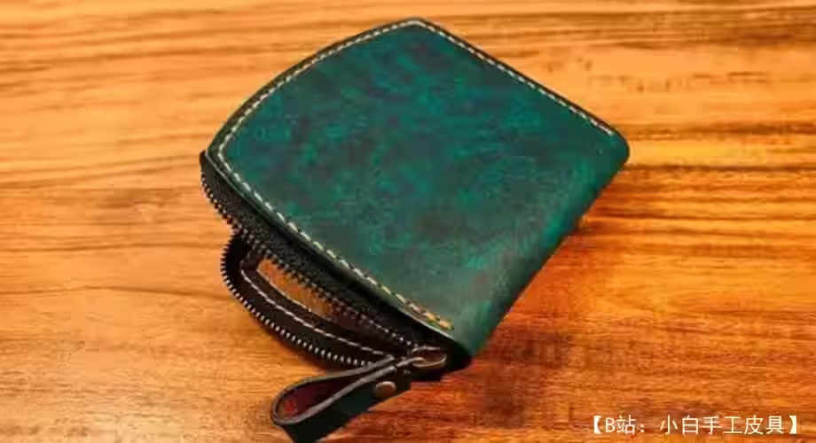 带拉链的皮革钱包（拉链）的图案 - 1