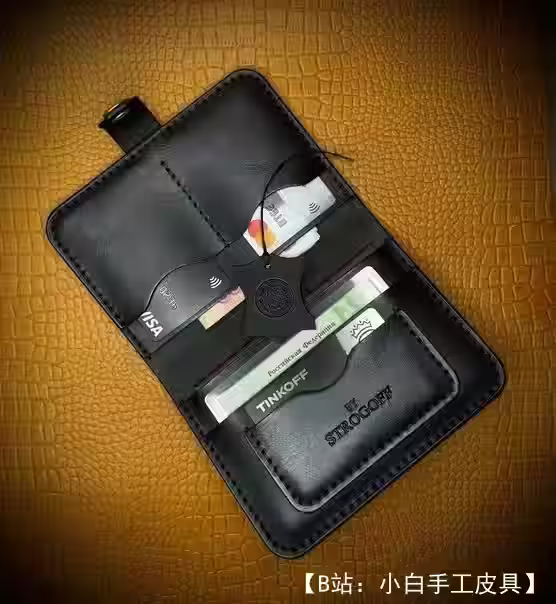 文件码头皮革钱包图案 - 2