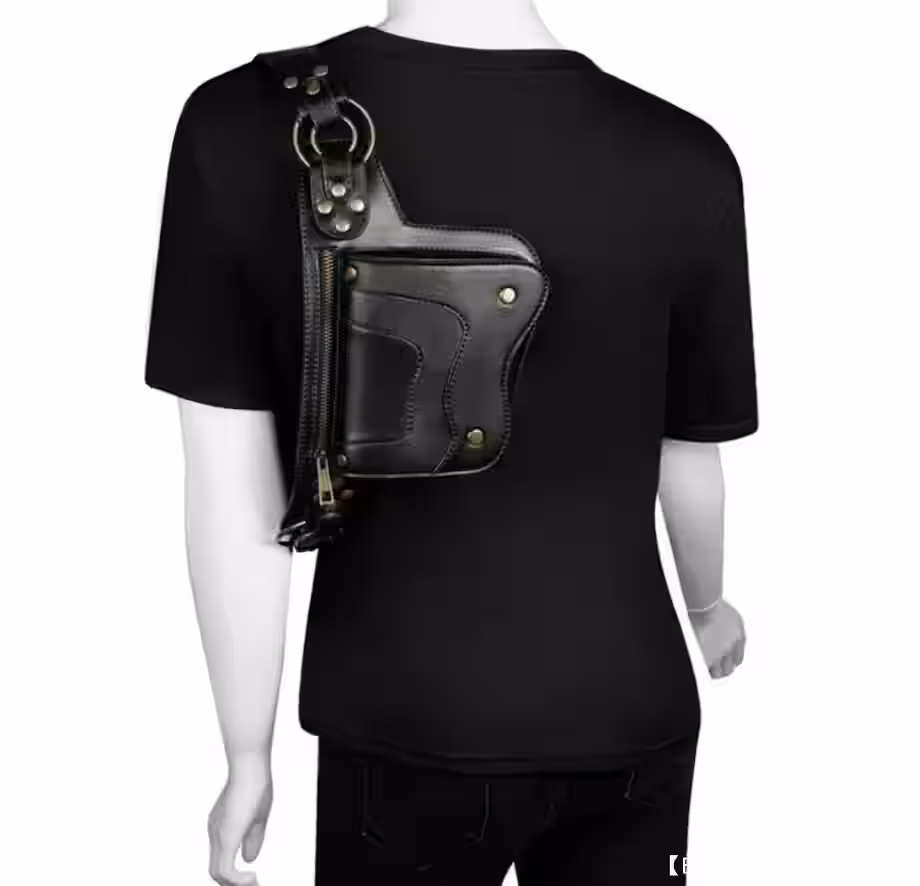 用于存放文件和智能手机的皮革女式腰包的图案 - 7