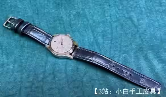 宽度为16-18毫米的皮革表壳图案（+MK制作鳄鱼图案的视频） - 3