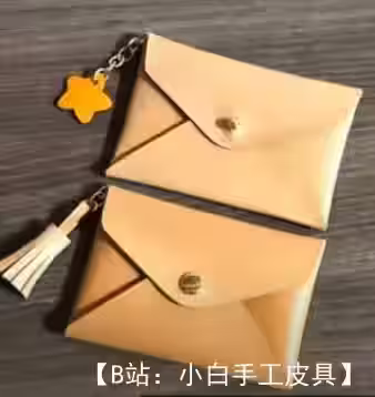 薄皮革无缝钱包的图案 - 1