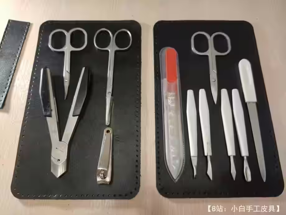 带拉链的图案皮革收纳盒，用于存放美甲配件 - 3