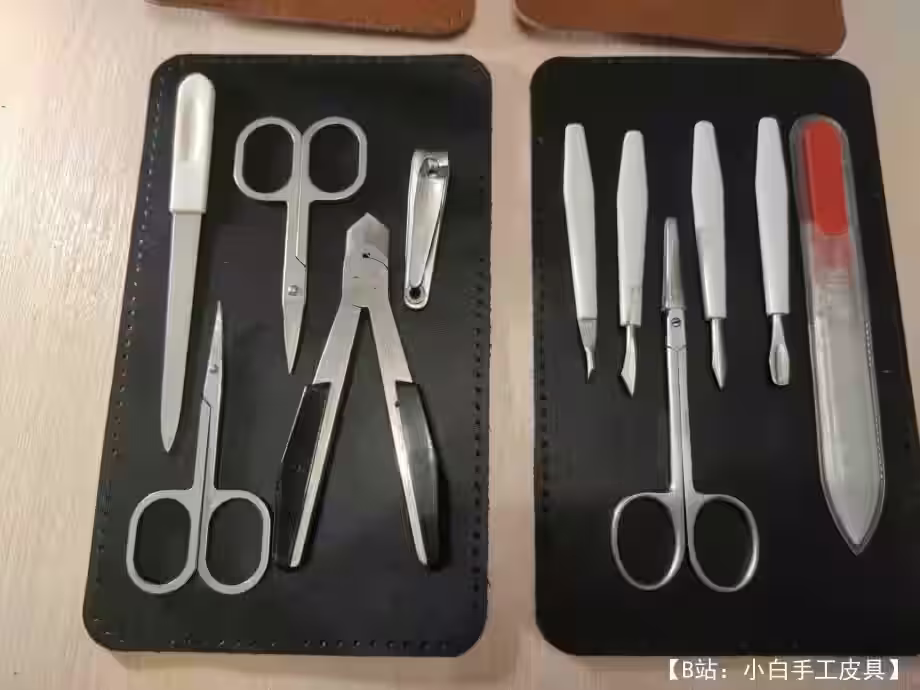 带拉链的图案皮革收纳盒，用于存放美甲配件 - 4