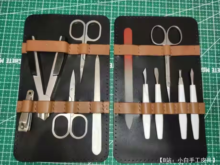 带拉链的图案皮革收纳盒，用于存放美甲配件 - 10