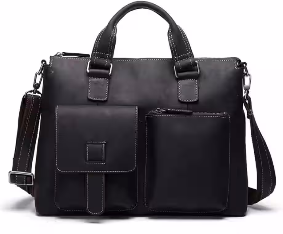 用于笔记本电脑和文件的皮革公文包的图案 - 1