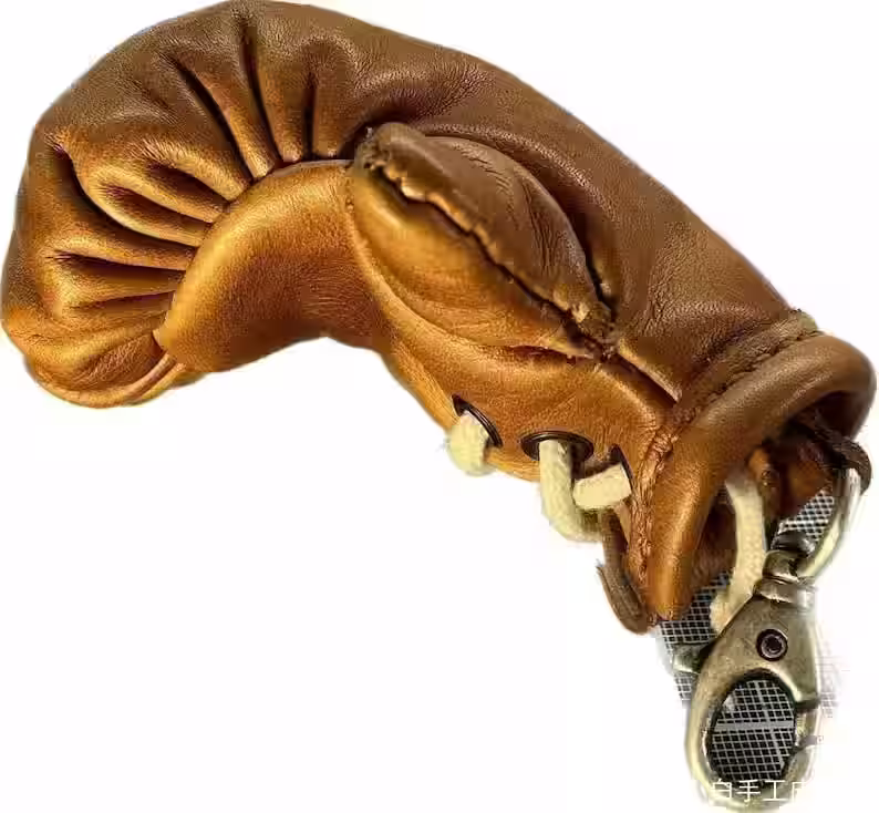 图案皮革钥匙扣拳击手套 - 4