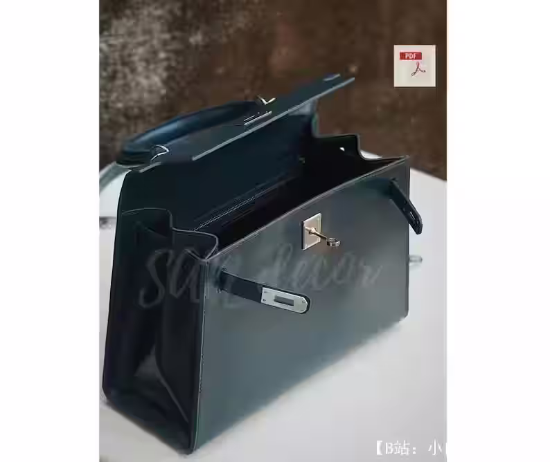 手拿小皮革女式手提包的图案 - 2